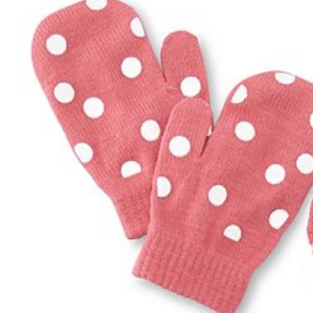 Girls Stretch Dots Knit Mittens
